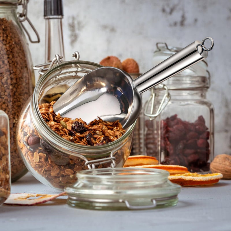 TeamFar Ice Scoop, 5oz Stainless Steel Metal Food Scoop Scooper for Kitchen Bar Party Wedding, Heavy Duty & Healthy, Easy Storage & Multipurpose, Mirror finish & Smooth Edge, Dishwasher Safe â€“ 4 PCS - Image 4